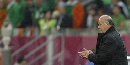 Del  Bosque en el partido contra Irlanda. 