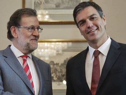 Mariano Rajoy y Pedro S&aacute;nchez este mi&eacute;rcooles en el Congreso.