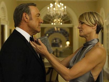 Kevin Spacey y Robin Wright en &#039;House of cards&#039;. 