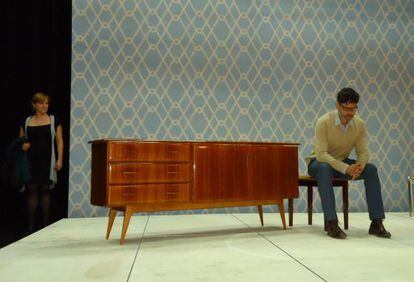 Ana Wagener y Roberto Enríquez durante un ensayo de 'Málaga'.