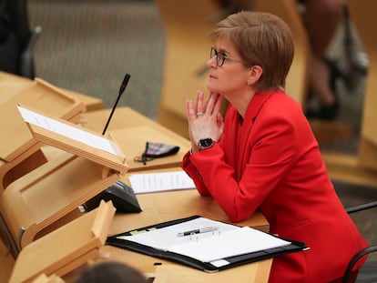 La ministra principal de Escoica, Nicola Sturgeon, el pasado martes en el Parlamento Autónomo