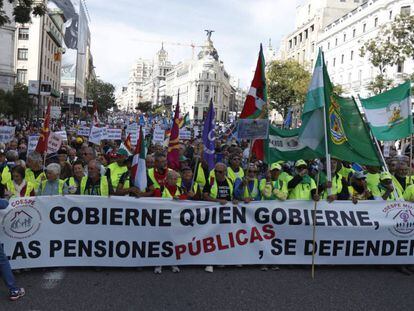 Manifestación de pensionistas en Madrid el 16 de octubre. 