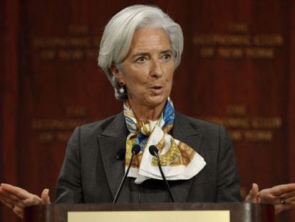 La directora del FMI, Christine Lagarde en Nueva York (EE UU)