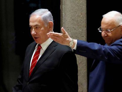 El presidente de Israel, Reuven Rivlin, y Benjamín Netanyahu, el día 25 en Jerusalén.