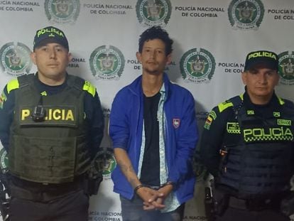 Sergio Tarache Parra en custodia de la policía colombiana, el pasado 11 de abril.