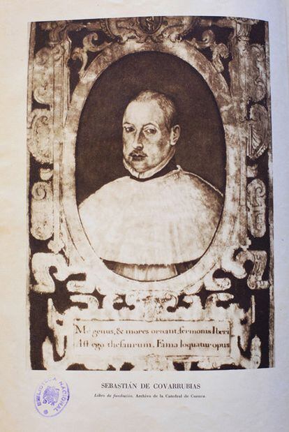 Imagen del <i>Tesoro de la lengua castellana o española</i> (1611), de Sebastián de Covarrubias (Toledo, 1539-Cuenca, 1613), tomada en la Biblioteca Nacional.