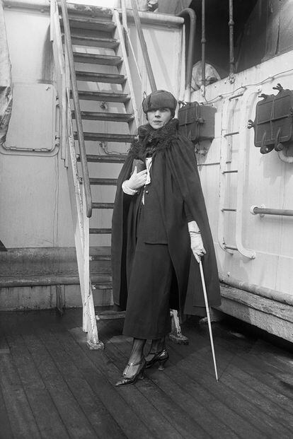La escritora, en 1922 a su regreso a Nueva York desde Francia en el trasatlántico SS La Lorraine.