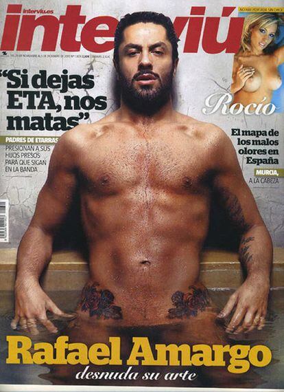 Rafael Amargo en la portada de la revista <i>Interviú</i>, aparecida el 29 de noviembre de 2010