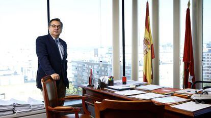 El fiscal jefe provincial de Madrid, José Javier Polo, en su despacho en la sede de la Audiencia Provincial.