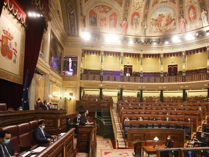 Vista general del Hemiciclo del Congreso de los Diputados.