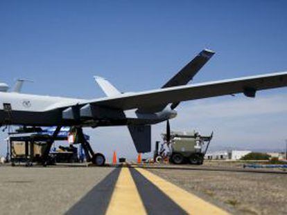 Un dron MQ 9 Reaper, en la base aérea de Oxnard, en California.