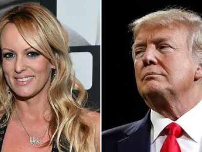 Stormy Daniels y Donald Trump.