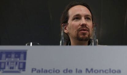 Iglesias, tras reunirse este lunes en La Moncloa con Rajoy.