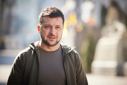 Volodímir Zelenski, en una imagen de la presidencia ucrania del día 14.