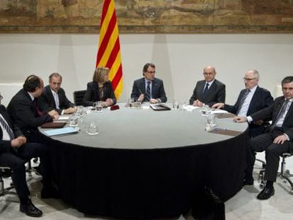 Reuni&oacute;n de Artur Mas con representantes de los organismos de control institucional en Catalu&ntilde;a. 