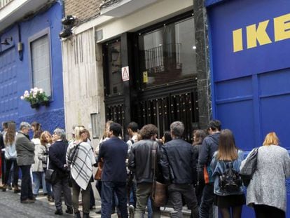 Entrada a la tienda ef&iacute;mera de Ikea el pasado oto&ntilde;o en Madrid.