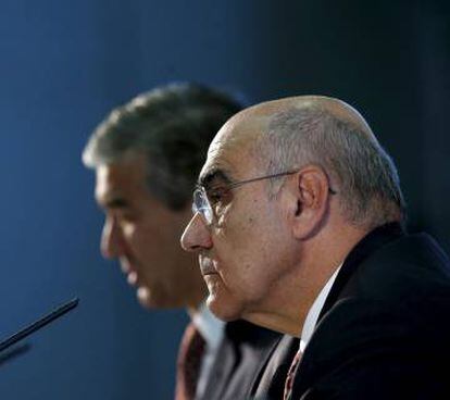 Salvador Alemany, presidente de Abertis, junto al consejero delegado Francisco Reynés. El primero ya intentó la integración con Atlantia en 2006.