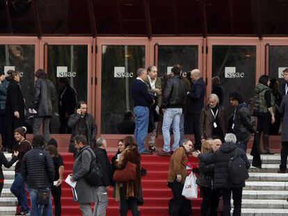 Asistentes a la Asamblea extraordinaria de la SGAE del 28 de enero. 