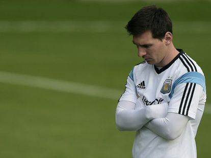 Messi, en un entrenamiento.