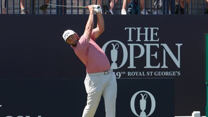Jon Rahm durante la última jornada del Open Británico.