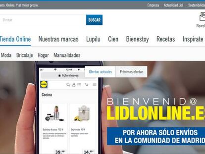 Lidl empieza a vender online solo en Madrid y con productos propios de hogar y ocio