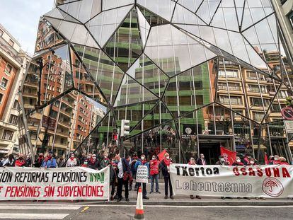 Una manifestación de pensionistas en Bilbao en 2021.