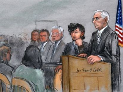 Dzokhar Tsarnaev durante el juicio en Boston