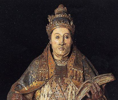 San Gregorio Magno, obra de Felipe Bigarny, en el Museo de la Universidad de Salamanca.