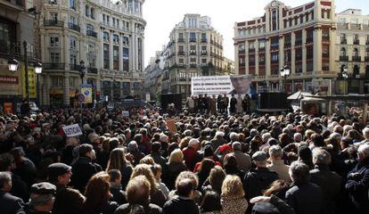 Un momento de la manifestación de apoyo al juez Garzón.