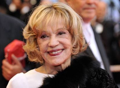 La actriz Jeanne Moreau en 2008 en Cannes