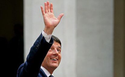 El primer ministro italiano, Renzi, en el Palacio Chigi de Roma (Italia).