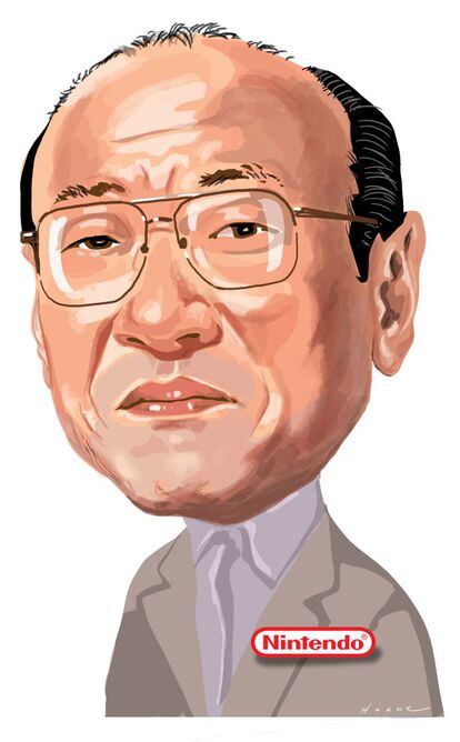 Una caricatura del nuevo presidente de Nintendo, Tatsumi Kimishina.