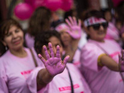 Marcha por los derechos de las mujeres, este mes, en Lima.
