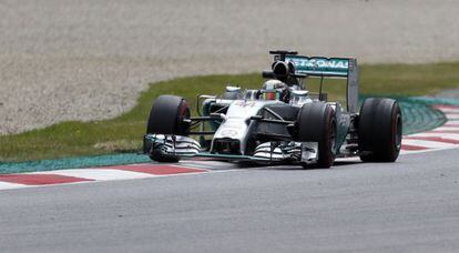 Hamilton, en los entrenamientos libres del GP de Austria. 