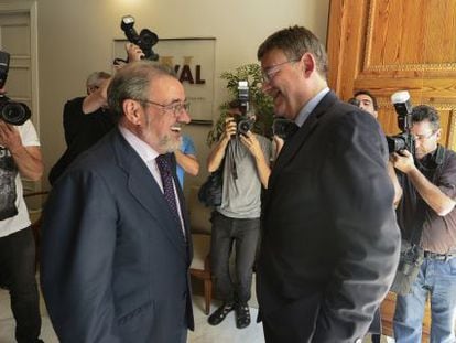 El l&iacute;der de Cierval, Gonz&aacute;lez, a la izquierda, con el presidente Puig.