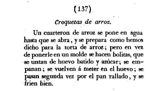 Así eran las croquetas en 1830