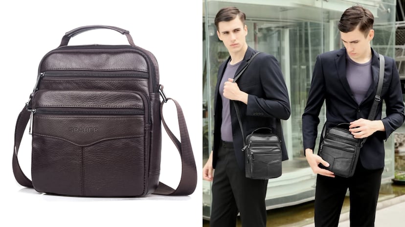 Bolso Bandolera Para Hombre - Negro, Alta Capacidad