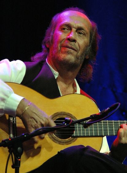 Paco de Lucía durante su actuación en el Festival de Montreux.