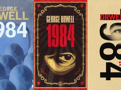 Cubiertas de distintas ediciones de la novela &#039;1984&#039;, de George Orwell.