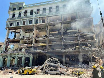 Restos del hotel Saratoga después de la explosión.