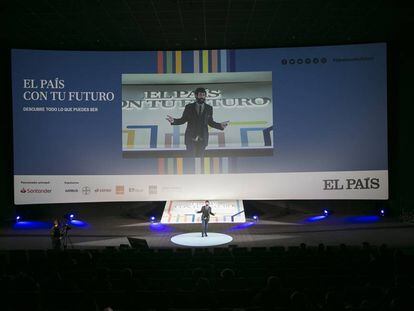 Introducción al evento El País con tu futuro en un cine de Madrid