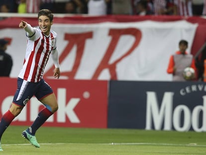 Brizuela celebra su gol.