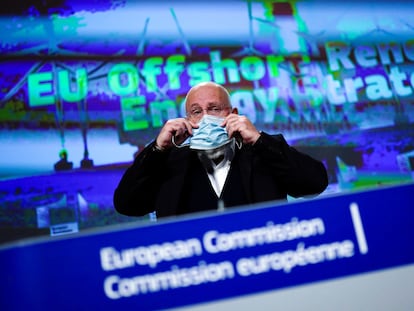 El vicepresidente de la Comisión Europea, Frans Timmermans, en un acto a finales de 2020.