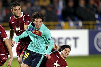 Leo Messi, durante el partido ante el Rubin Kazán.