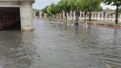 Inundaciones en las calles de Aranjuez.