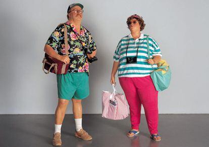 Escultura de Duane Hanson de la serie &#039;Tourists&#039;.