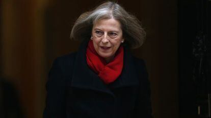 La ministra de Interior brit&aacute;nica, Theresa May, abandona Downing Street, el pasado 22 de enero.