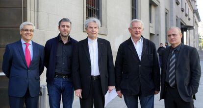 Por la izquierda, el director general del Real, Ignacio Garc&iacute;a Belenguer; Alexander Polzin, Hartmut Haenchen, Lukas Hemleb y el director art&iacute;stico, Joan Matabosch. 