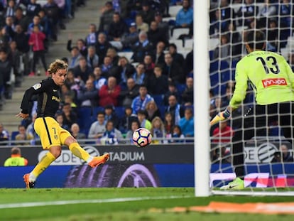 Griezmann marca el gol del Atl&eacute;tico.