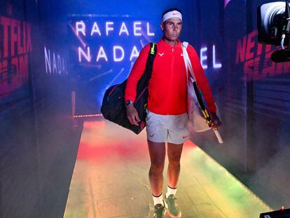Llegada de Rafael Nadal al The Netflix Slam, en MGM Resorts de Las Vegas (EE UU), a principios de marzo.